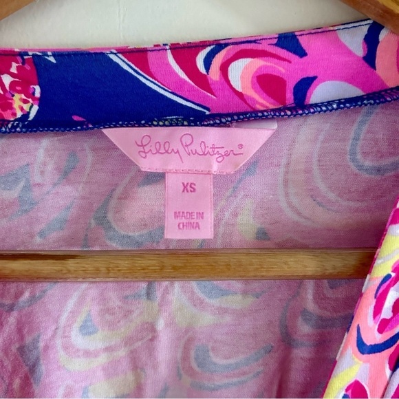 Lilly Pulitzer Karlie Wrap Romper in Iris Pop Up Lilly's Lagoon sz XS - Picture 4 of 5
